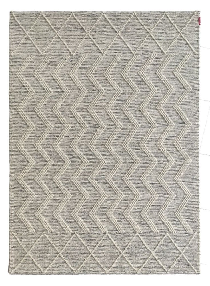 رمشة سجادة منسوجة يدويًا لغرفة النوم وغرفة المعيشة سجادة منسوجة سجادة بلون طبيعي وأبيض srn-016 - Image 2